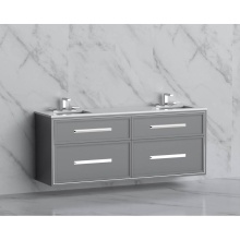 Madeli B455-72D-002-TG-HP-PC - Edge 72'' Wall hung Vanity Cabinet in Studio Grey/HW: Handles Polished Chrome(PC)