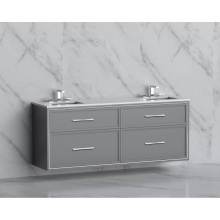 Madeli B455-72D-002-TG-HR-PC - Edge 72'' Wall hung Vanity Cabinet in Studio Grey/HW: Handles Polished Chrome(PC)
