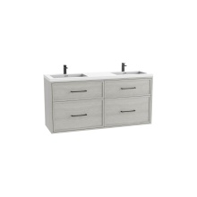 Madeli B456-72D-002-CG-HY-PC - Edge SE  72D'' Wall hung Vanity Cabinet in Coastal Grey/HW: Handles Polished Chrome(PC)