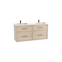 Madeli B456-72D-002-NO-HY-PC - Edge SE  72D'' Wall hung Vanity Cabinet in Natural Oak/HW: Handles Polished Chrome(PC)