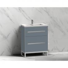 Madeli B460-24-001-LC-TG-PC - Madeli Pinnacle 24'' Free standing Vanity Cabinet in Studio Grey/HW: Polished Chrome(PC)