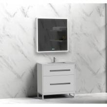 Madeli B460-30-001-LC-WH-PC - Madeli Pinnacle 30'' Free standing Vanity Cabinet in White/HW: Polished Chrome(PC)