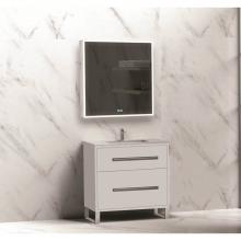 Madeli B460-30-001-LS-WH-PC - Madeli Pinnacle 30'' Free standing Vanity Cabinet in White/HW: Polished Chrome(PC)