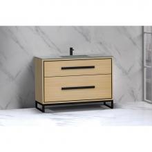 Madeli B460-48C-001-LC-NO-NP-PC - Pinnacle  48C'' Free Standing Vanity Cabinet in Natural Oak/HW:  Polished Chrome(PC)