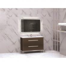 Madeli B460-48C-001-LC-WA-PC - Madeli Pinnacle 48C'' Free standing Vanity Cabinet in Walnut/HW: Polished Chrome(PC)