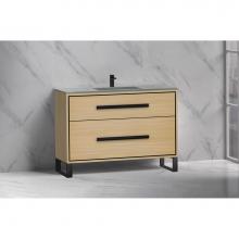 Madeli B460-48C-001-LS-NO-PC - Madeli Pinnacle 48C'' Free standing Vanity Cabinet in Natural Oak/HW: Polished Chrome(PC