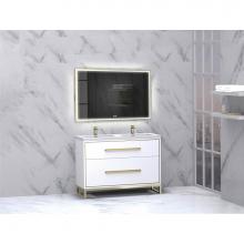 Madeli B460-48D-001-LC-WH-PC - Madeli Pinnacle 48D'' Free standing Vanity Cabinet in White/HW: Polished Chrome(PC)