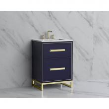 Madeli B465-24-001-LC-SA-HP-BN - Madeli Profile 24'' Free standing Vanity Cabinet in Sapphire/HW: Handle & Feet Brush