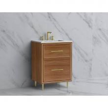 Madeli B465-24-001-LR-NW-HR-PC - Madeli Profile 24'' Free standing Vanity Cabinet in Natural Walnut/HW: Handle & Fee