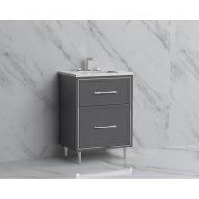 Madeli B465-24-001-LR-TG-HR-PC - Profile 24'' Free standing Vanity Cabinet in Studio Grey/HW: Handles/Feet Polished Chrom