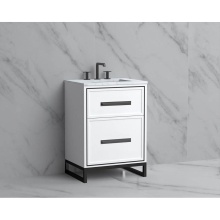 Madeli B465-24-001-LC-WH-HP-PC - Profile 24'' Free standing Vanity Cabinet in White/HW: Polished Chrome(PC)
