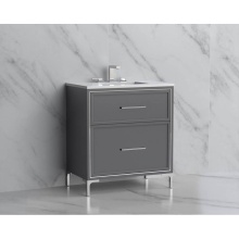 Madeli B465-30-001-LY-TG-HY-PC - Profile 30'' Free standing Vanity Cabinet in Studio Grey/HW: Handles/Feet in Polished Ch