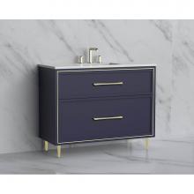 Madeli B465-42-001-LR-SA-HR-SB - Madeli Profile 42'' Free standing Vanity Cabinet in Sapphire/HW: Handle & Feet Satin