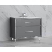 Madeli B465-42-001-LR-TG-HR-SB - Madeli Profile 42'' Free standing Vanity Cabinet in Studio Grey/HW: Handles/Feet in Sati