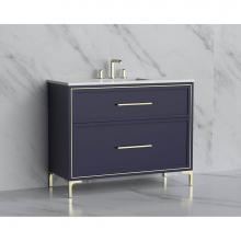 Madeli B465-42-001-LY-SA-HY-PN - Madeli Profile 42'' Free standing Vanity Cabinet in Sapphire/HW: Handle & Feet Polis