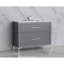 Madeli B465-42-001-LY-TG-HY-SB - Madeli Profile 42'' Free standing Vanity Cabinet in Studio Grey/HW: Handles/Feet in Sati