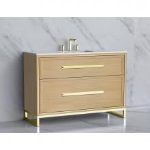 Madeli B465-48C-001-LC-NO-HP-PC - Madeli Profile 48C'' Free standing Vanity Cabinet in Natural Oak/HW: Handle & Feet P