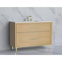 Madeli B465-48C-001-LR-NO-HR-BN - Madeli Profile 48C'' Free standing Vanity Cabinet in Natural Oak/HW: Handle & Feet B