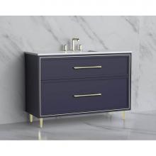 Madeli B465-48C-001-LR-SA-HR-PC - Madeli Profile 48C'' Free standing Vanity Cabinet in Sapphire/HW: Handle & Feet Poli