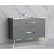 Madeli B465-48C-001-LR-TG-HR-PC - Madeli Profile 48C'' Free standing Vanity Cabinet in Studio Grey/HW: Handles/Feet Polish