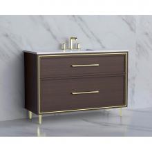 Madeli B465-48C-001-LR-WA-HR-PC - Profile 48C'' Free standing Vanity Cabinet in Walnut/HW: Polished Chrome(PC)
