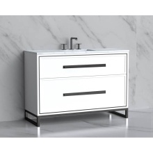 Madeli B466-48C-001-LC-WH-HP-PC - Profile SE 48C'' Free standing Vanity Cabinet in White/HW: Polished Chrome(PC)