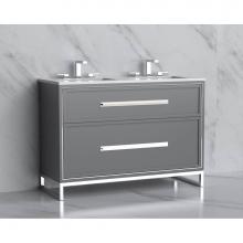 Madeli B465-48D-001-LC-TG-HP-SB - Madeli Profile 48D'' Free standing Vanity Cabinet in Studio Grey/HW: Handle & Feet S