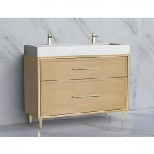 Madeli B465-48D-001-LR-NO-HR-PC - Madeli Profile 48D'' Free standing Vanity Cabinet in Natural Oak/HW: Handle & Feet P