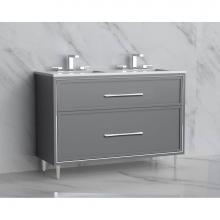 Madeli B465-48D-001-LR-TG-HR-BN - Madeli Profile 48D'' Free standing Vanity Cabinet in Studio Grey/HW: Handles/Feet in Bru