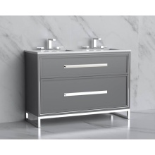Madeli B465-48D-001-LC-TG-HP-PC - Profile 48D'' Free standing Vanity Cabinet in Studio Grey/HW: Polished Chrome(PC)