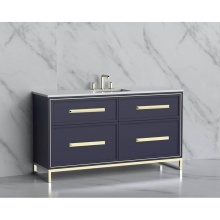 Madeli B465-60C-001-LC-SA-HP-PC - Profile 60C'' Free standing Vanity Cabinet in Sapphire/HW: Polished Chrome(PC)
