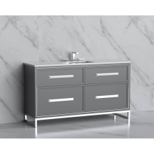 Madeli B465-60C-001-LC-TG-HP-PC - Profile 60C'' Free standing Vanity Cabinet in Studio Grey/HW: Polished Chrome(PC)