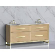 Madeli B465-72D-001-LC-NO-HP-MB - Madeli Profile 72'' Free standing Vanity Cabinet in Natural Oak/HW: Handle & Feet Ma