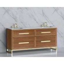 Madeli B465-72D-001-LC-NW-HP-PN - Madeli Profile 72'' Free standing Vanity Cabinet in Natural Walnut/HW: Handle & Feet