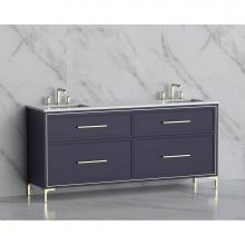 Madeli B465-72D-001-LY-SA-HY-PN - Madeli Profile 72'' Free standing Vanity Cabinet in Sapphire/HW: Handle & Feet Polis
