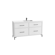 Madeli B466-60C-001-LY-WH-HY-PC - Profile SE 60C'' Free standing Vanity Cabinet in White/HW: Polished Chrome(PC)