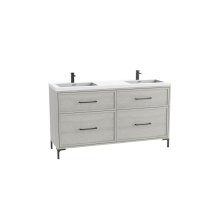 Madeli B466-72D-001-LY-CG-HY-PC - Profile SE 72D'' Free standing Vanity Cabinet in Coastal Grey/HW: Polished Chrome(PC)