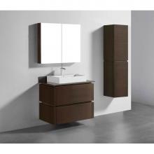 Madeli B500-36-002-WA - Madeli Cube 36'' Wall hung  Vanity Cabinet in Walnut Finish