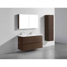 Madeli B500-48D-002-WA - Madeli Cube 48D'' Wall hung  Vanity Cabinet in Walnut Finish