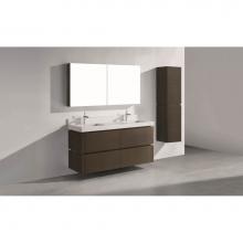 Madeli B500-60D-002-WA - Madeli Cube 60D'' Wall hung  Vanity Cabinet in Walnut Finish