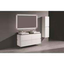 Madeli B500-60D-002-WH - Madeli Cube 60D'' Wall hung  Vanity Cabinet in White Finish