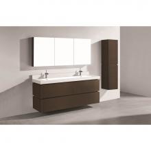 Madeli B500-72D-002-WA - Madeli Cube 72'' Wall hung  Vanity Cabinet in Walnut Finish