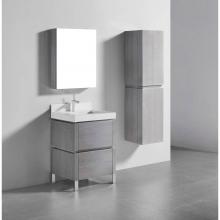 Madeli B600-24-001-LL-AG-PC - Madeli Metro 24'' Free Standing Vanity in Ash Grey/HW: Polished Chrome(PC)