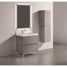 Madeli B600-30-001-LC-AG-PC - Madeli Metro 30'' Free Standing Vanity in Ash Grey/HW: Polished Chrome(PC)