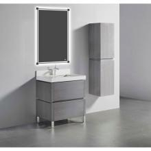 Madeli B600-30-001-LL-AG-PC - Madeli Metro 30'' Free Standing Vanity in Ash Grey/HW: Polished Chrome(PC)