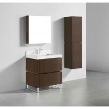 Madeli B600-30-001-LS-WA-PC - Madeli Metro 30'' Free Standing Vanity in Walnut/HW: Polished Chrome(PC)