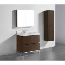 Madeli B600-36-001-LC-WA-PN - Madeli Metro 36'' Free Standing Vanity in Walnut/HW: Polished Nickel(PN)