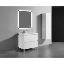 Madeli B600-36-001-LS-WH-PC - Metro 36'' Free Standing  Vanity Cabinet in  White/HW: Polished Chrome(PC)