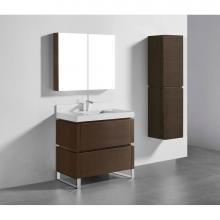 Madeli B600-36-001-LS-WA-PC - Madeli Metro 36'' Free Standing Vanity in Walnut/HW: Polished Chrome(PC)