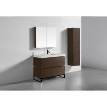 Madeli B600-42-001-LC-WA-MB - Madeli Metro 42'' Free Standing Vanity in Walnut/HW: Matte Black(MB)